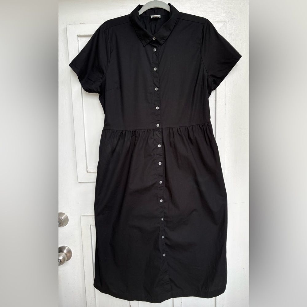 J. Crew Black Midi Button-Front Dress new without tags